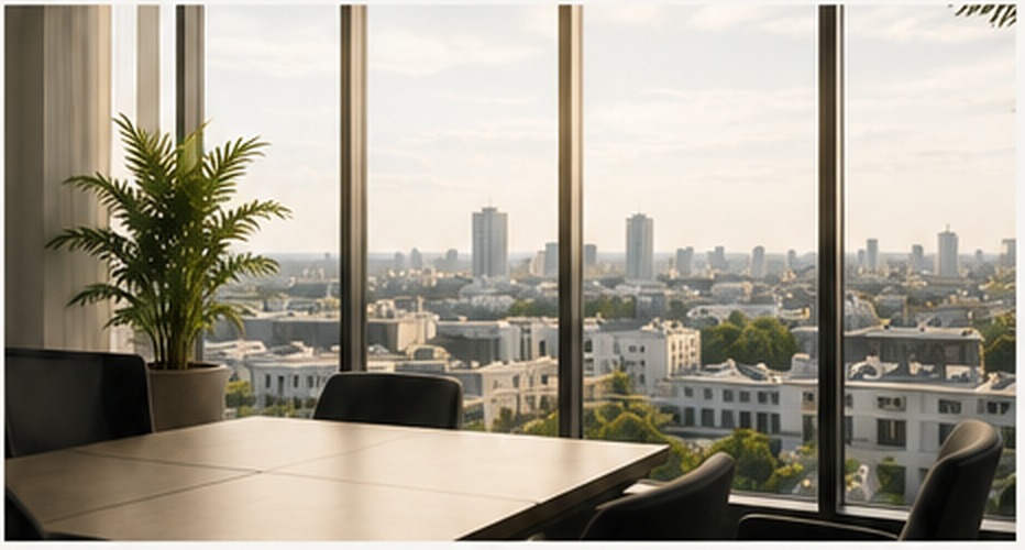 Besprechungsraum mit Blick über die Stadt